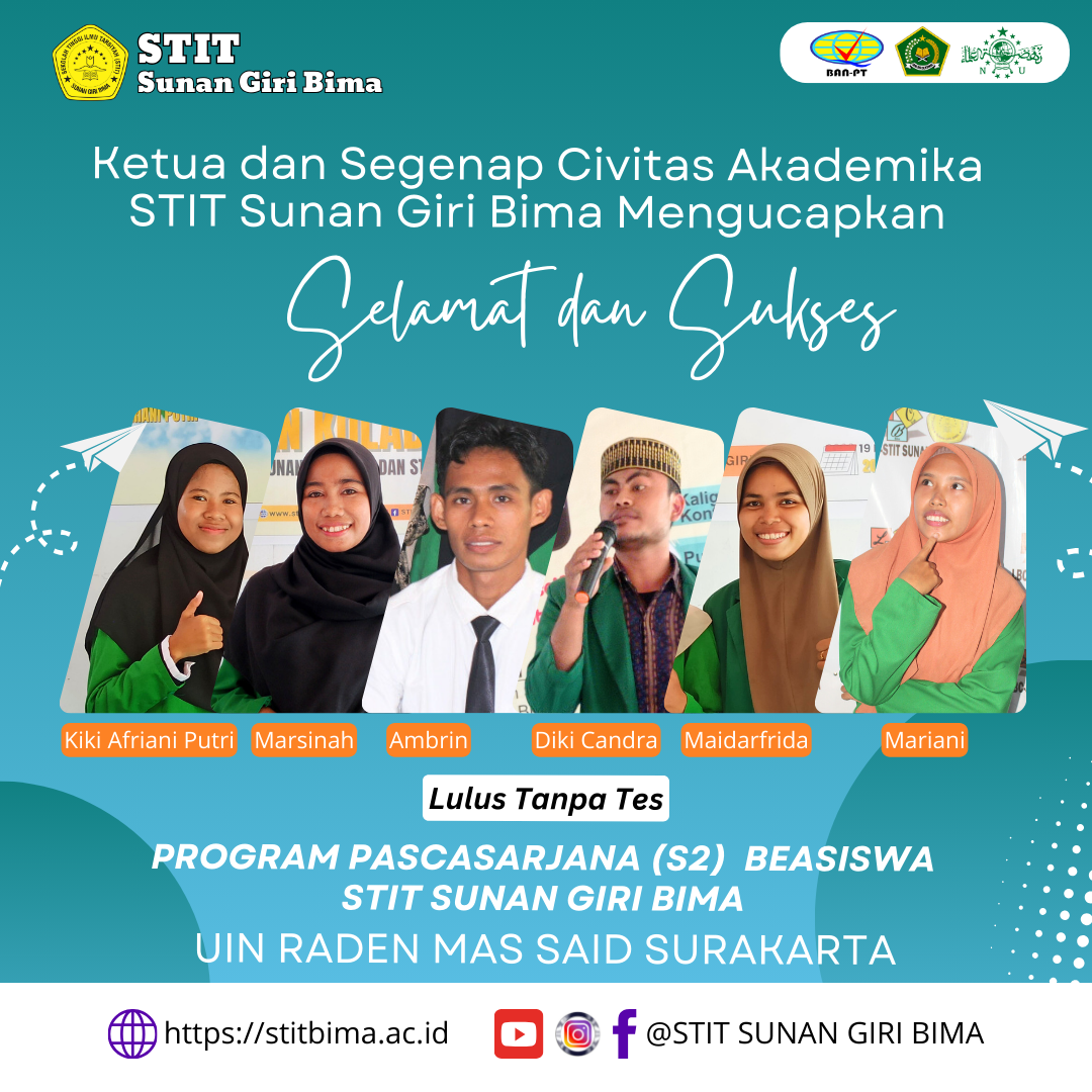 ENAM MAHASISWA STIT-BIMA LULUS TANPA TES DI UIN RADEN MAS SAID SURAKARTA