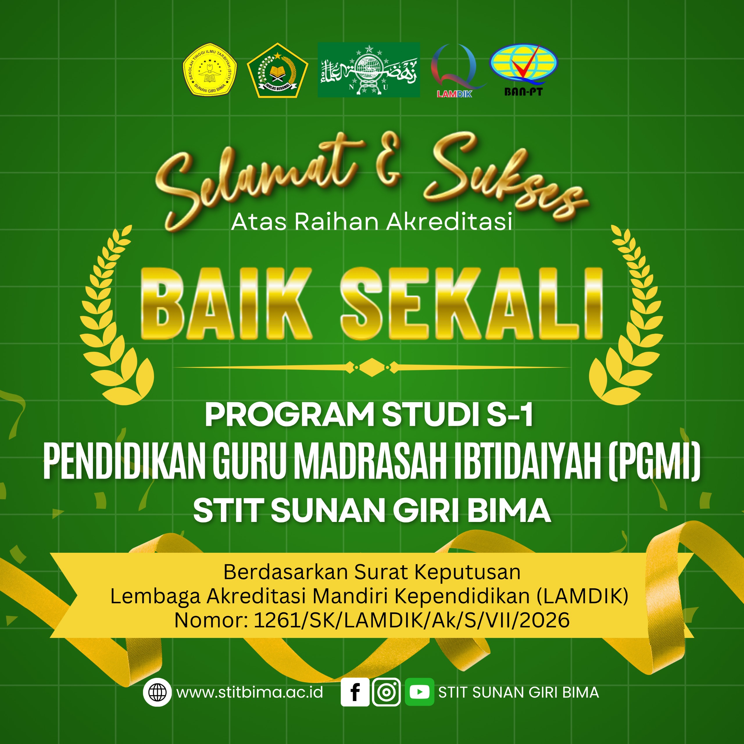 PGMI Terakreditasi Baik Sekali